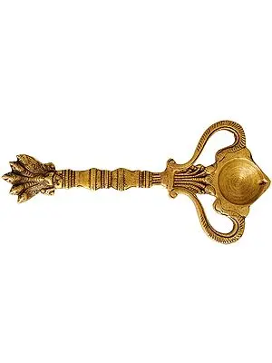 8" Five Hooded Serpent Puja Lamp in Brass | Handmade | Made in India