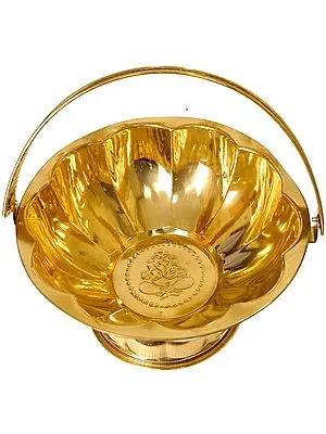 Puja Flowers Basket (with Ganesha Image Inside)