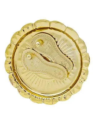 Small Charan Paduka with Plate
