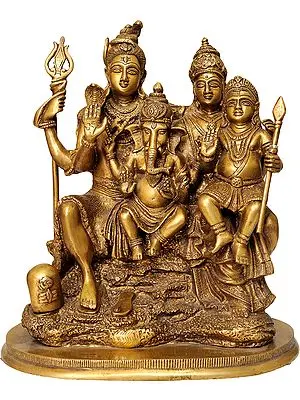 11" Shiva Parivaar (Shiva Family) In Brass | Handmade | Made In India