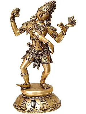 11" Dancing Shiva In Brass | Handmade | Made In India