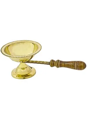 9" Hand Held Aarti In Brass | Handmade | Made In India
