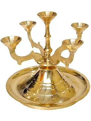 Five Wick Puja Lamp
