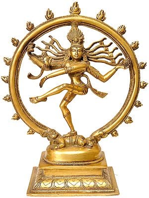 11" Nataraja Statue in Brass | Handmade | Made in India