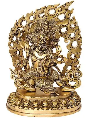 12" Tibetan Buddhist Deity Vajrapani in Brass | Handmade | Made In India