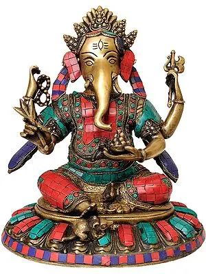 11" Lord Ganesha In Brass | Handmade | Made In India
