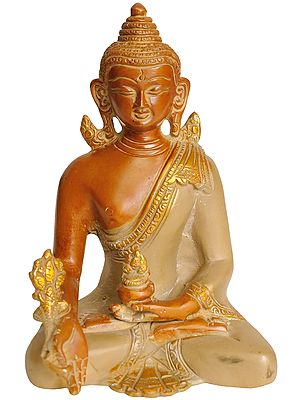 6" Tibetan Buddhist Deity Medicine Buddha In Brass | Handmade | Made In India