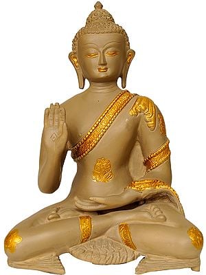 11" Blessing Buddha In Brass | Handmade | Made In India