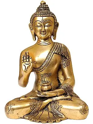 8" Buddha in the Vitarka Mudra In Brass | Handmade | Made In India