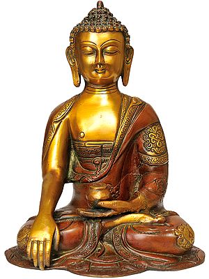 10" Buddha in the Bhumisparsha Mudra In Brass | Handmade | Made In India