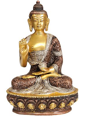 7" Blessing Buddha In Brass | Handmade | Made In India