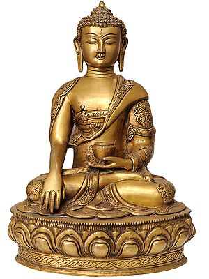 15" Buddha in the Bhumisparsha Mudra In Brass | Handmade | Made In India