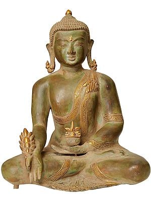15" Medicine Buddha (Tibetan Buddhist Deity) In Brass | Handmade | Made In India