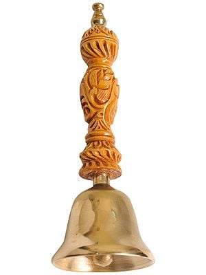 Carved Wooden Hand Held Bell