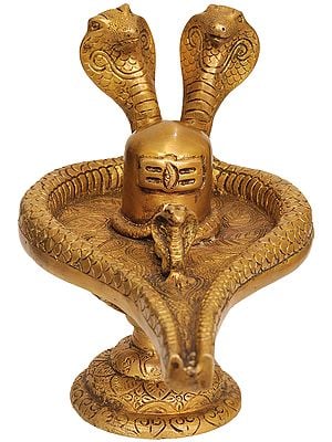 7" Shiva linga In Brass | Handmade | Made In India