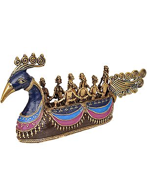 Tribals Riding A Peacock Boat