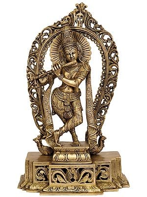 16" Shri Krishna In Brass | Handmade | Made In India