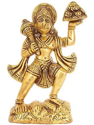 5" Sankat Mochan Hanuman In Brass | Handmade | Made In India