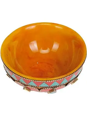 Tibetan Buddhist Ritual Bowl (Amber Dust)