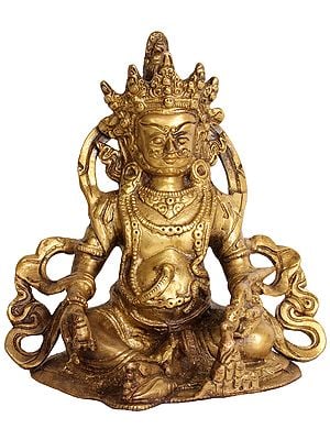 6" Kubera (God of Wealth) In Brass | Handmade | Made In India