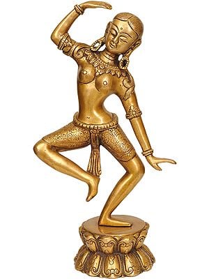 11" Dancing Parvati In Brass | Handmade | Made In India