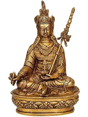 8" (Tibetan Buddhist Deity) Guru Padmasambhava In Brass | Handmade | Made In India