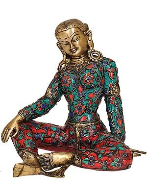 8" Goddess Parvati In Brass | Handmade | Made In India