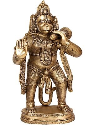 35" Large Size The Mighty Hanuman In Brass | Handmade | Made In India