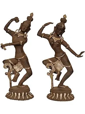 16" Dancing Shiva and Parvati In Brass | Handmade | Made In India