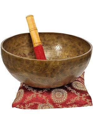Tibetan Buddhist Singing Bowl of Wisdom (Inside Image of Manjushri)