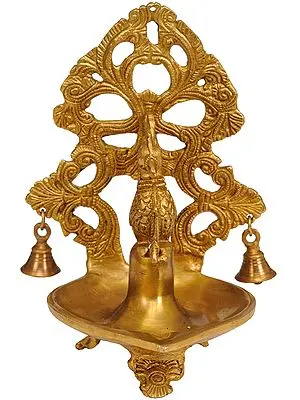 8" Peacock Lamp in Brass | Handmade | Made in India