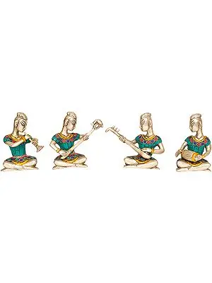 4" Set of Four Musicians In Brass | Handmade | Made In India