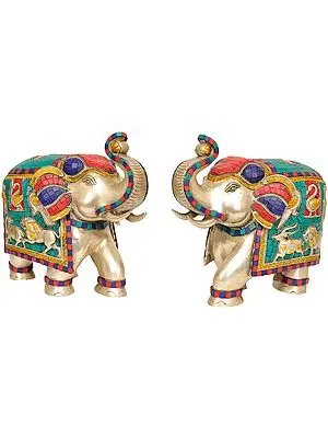 Pair of Elephant (Inlay Statue)