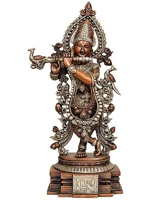 15" Murli Krishna In Brass | Handmade | Made In India