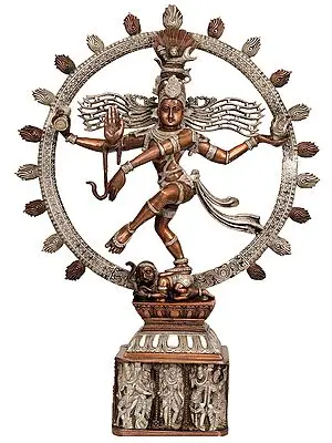 24" Nataraja Pedestal Decorated with Different Forms of Shiva In Brass | Handmade | Made In India