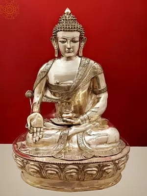 44" Large Fine Quality  Medicine Buddha (Tibetan Buddhist Deity) In Brass | Handmade