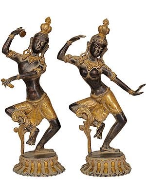 16" Dancing Shiva and Parvati In Brass | Handmade | Made In India