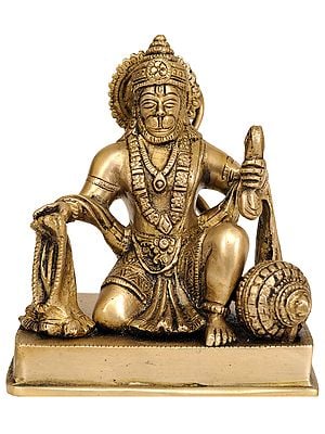 5" Lord Hanuman Singing Bhajans In Brass | Handmade | Made In India