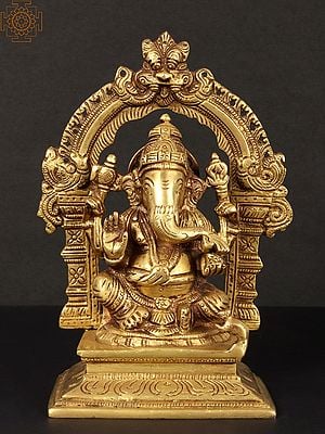7" Seated Bhagawan Ganesha In Brass | Handmade | Made In India