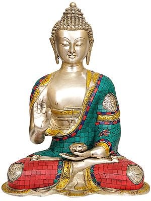 14" Blessing Buddha In Brass | Handmade | Made In India