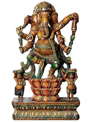Dancing Ganesha with Two Shivagan