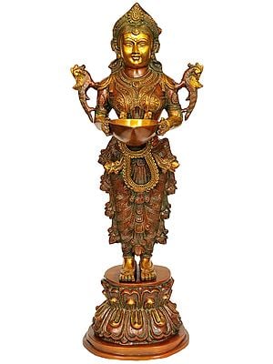 25" Deeplakshmi Brass Sculpture | Handmade | Made in India