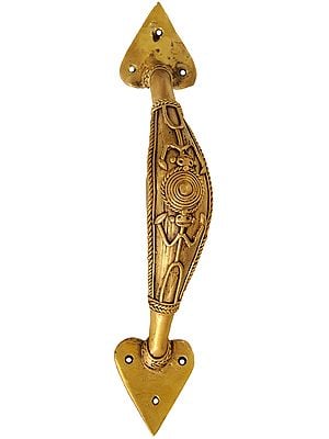9" Tribal Door Knob (From Bastar) In Brass | Handmade | Made In India
