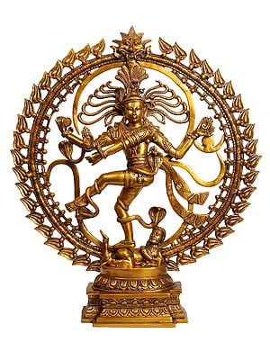 25" Om Nataraja Brass Sculpture | Handmade | Made in India