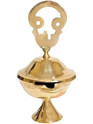 8" Tamil Om Lamp In Brass | Handmade | Made In India
