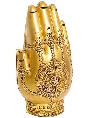 8" Radha Krishna in a Pair of Folding Hands In Brass | Handmade | Made In India