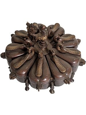 8" Ritual Peacock Box In Brass | Handmade | Made In India