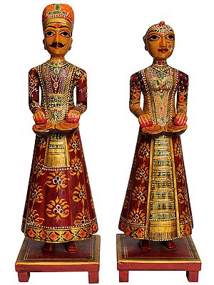 Tribal Musician (Pair of Two Statues)