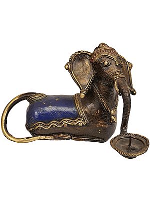 Elephant Candle Stand in Brass