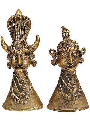 6" Tribal King and Queen In Brass | Handmade | Made In India